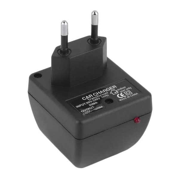 Adaptörkonverter - ZC400100 - 220V till 12V DC - EU-kontakt - Utström 1000mA - Svart