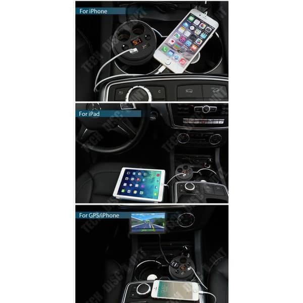 TD® Billaddare biltillbehör cigarettändare mobil ekonomi usb-portar multifunktion android iphone smartphone