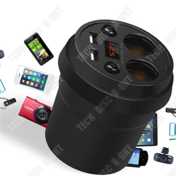 TD® Billaddare biltillbehör cigarettändare mobil ekonomi usb-portar multifunktion android iphone smartphone