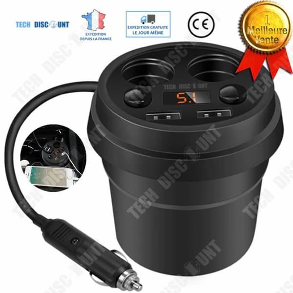 TD® Billaddare biltillbehör cigarettändare mobil ekonomi usb-portar multifunktion android iphone smartphone