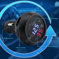 Miniatyrbild 2 av 4: TD® Voltmeter Bilcigarettändare Termometer USB LED Autoladdare 12-24V Laddare LED Digital Display Bilcigarettändare