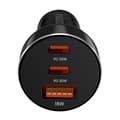 Miniatyrbild 2 av 4: Laddare Cigarette 78W Dubbel USB-C + Snabbladdning USB Kompakt Inkax Svart