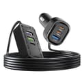 Miniatyrbild 2 av 4: Laddare Bil 22.5W 3 USB-C + 3 USB Förlängningssladd 1.5m Svart