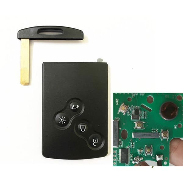 "Elektronisk tom nyckelkort med 4 knappar, kompatibel med Renault MEGANE 3, SCENIC 3, LAGUNA 3 för programmering."