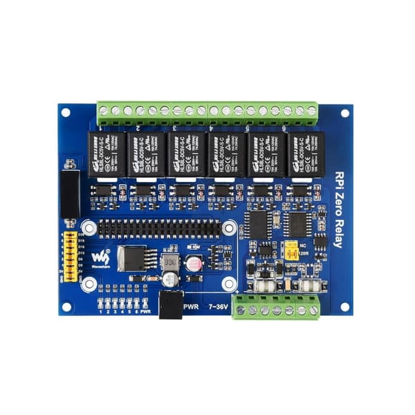 Industriell 6-kanalig RS485/CAN-relämodul för Raspberry Pi Zero