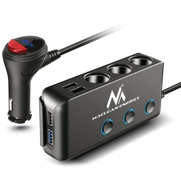 Maclean MCE218 12-24V 4xUSB PD QC cigarettändaradapter