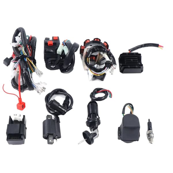 CDI Tændingsledningssæt, Komplet 12V Kit, Vandtæt Kontaktfunktioner,sort