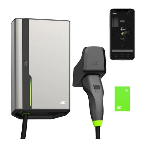 Seinälaatikko Green Cell HabuDen 22kW 32A - 7,5 m kaapeli NFC:llä