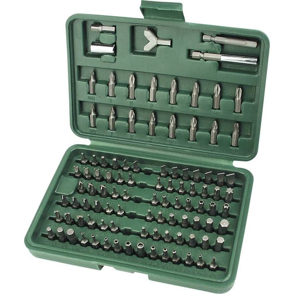 Brüder Mannesmann M29800 Bit-Set 100 delar Spår, Stjärnspår Phillips, Stjärnspår Pozidriv, Inner-sexkantig, Inner-fyrka