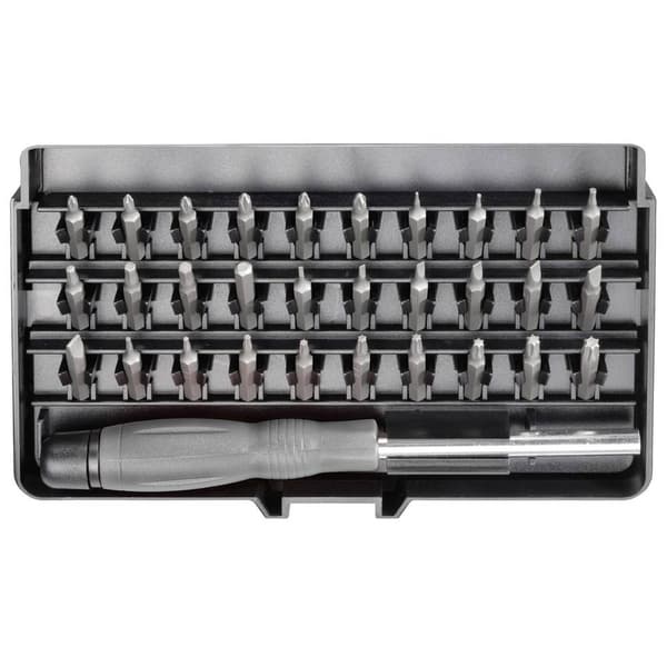 TOOLCRAFT 820935 Bit-Set 31 delar Spår, Stjärnspår Phillips, Stjärnspår Pozidriv, Inner-sexkantig, T-Profil