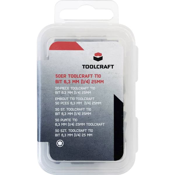 50 st T 10 Sexkants-bit TOOLCRAFT S2-Stål