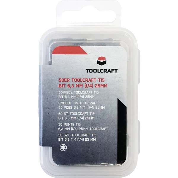 50 st T 15 Sexkants-bit TOOLCRAFT S2-Stål