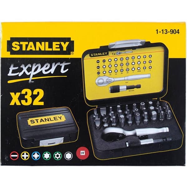 STANLEY 1-13-904 Bit-Set 32 delar inkl. Minihylsnyckel