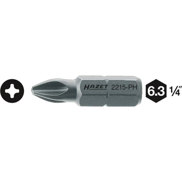 Hazet 2215-PH2 Stjärn-Bit PH 2 Specialstål C 6.3 1 st