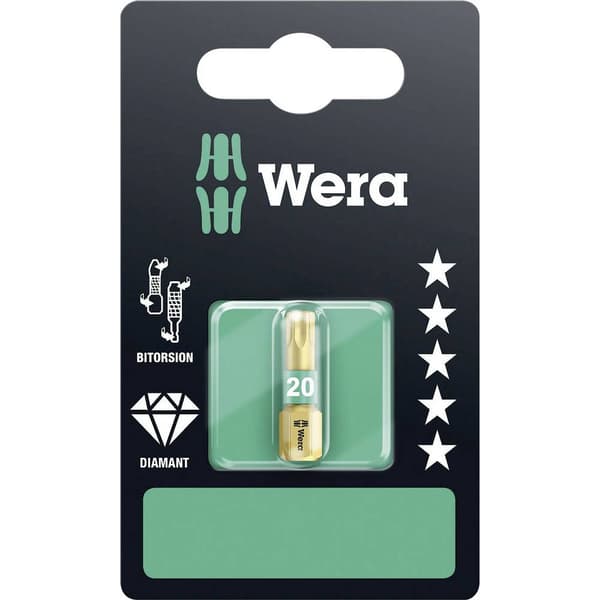 Wera 867/1 BDC SB SiS 05134376001 Torx-Bit T 20 Verktygsstål legerad, diamant-belagd D 6.3 1 st