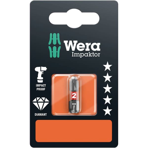 Wera 851/1 IMP DC SB SiS 05073916001 Stjärn-Bit PH 2 Verktygsstål legerad, diamant-belagd D 6.3 1 st