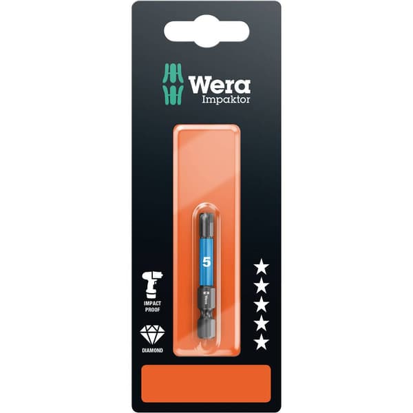 Wera 840/4 IMP DC SB SiS Sexkants-Bit 4 mm Verktygsstål legerad, diamant-belagd F 6.3 1 st