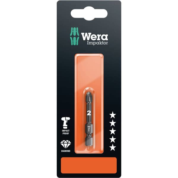 Wera 855/4 IMP DC SB SiS 05073961001 Stjärn-Bit PZ 2 Verktygsstål diamant-belagd F 6.3 1 st