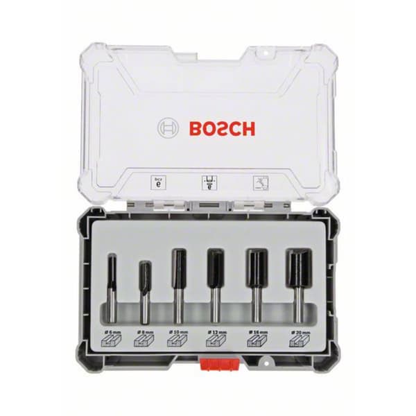 Bosch Accessories 2607017465 Notfrässet, 6-mm-skaft, 6-delars N/A