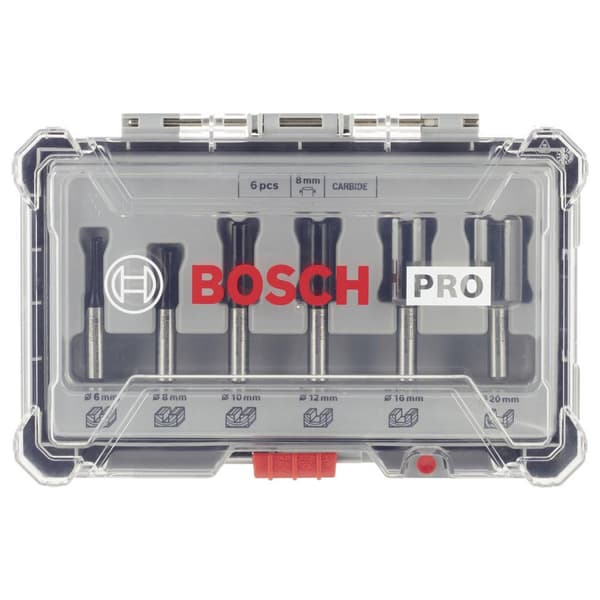 Bosch Accessories 2607017466 Notfrässet, 8-mm-skaft, 6-delars N/A