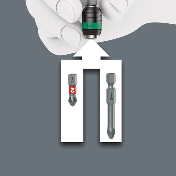 Wera Kompakt Turbo 1 05057482001 Bit-Set 18 delar 1/4 (6.3 mm) inkl. skruvmejsel-bitshållare, inkl. vridmoment-adapter