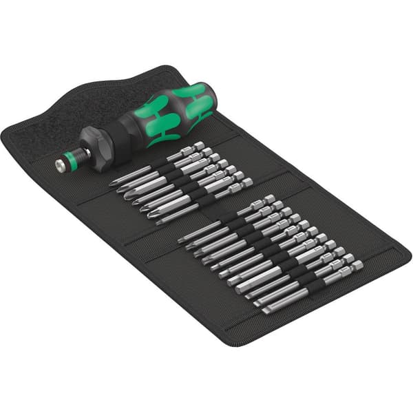 Wera Kompakt Turbo 1 05057482001 Bit-Set 18 delar 1/4 (6.3 mm) inkl. skruvmejsel-bitshållare, inkl. vridmoment-adapter