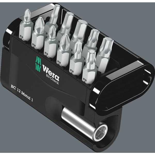 Wera Bit-Check 12 Metal 1 SB 05136393001 Bit-Set 12 delar 1/4 (6.3 mm) inkl. bithållare