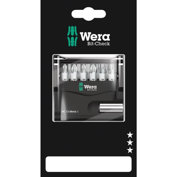 Wera Bit-Check 12 Metal 1 SB 05136393001 Bit-Set 12 delar 1/4 (6.3 mm) inkl. bithållare