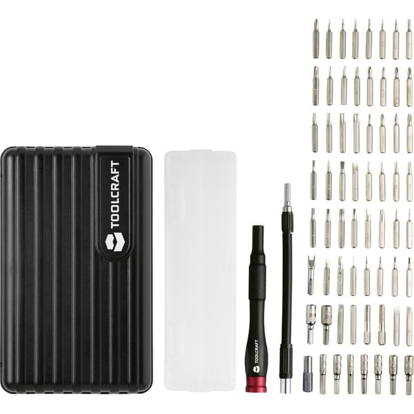 TOOLCRAFT TO-6435054 Bit-Set Stjärnspår Phillips, Spår, T-Profil, Inner-fyrkantig (Robertson), Pentalobe, Tri-Wing, Inn