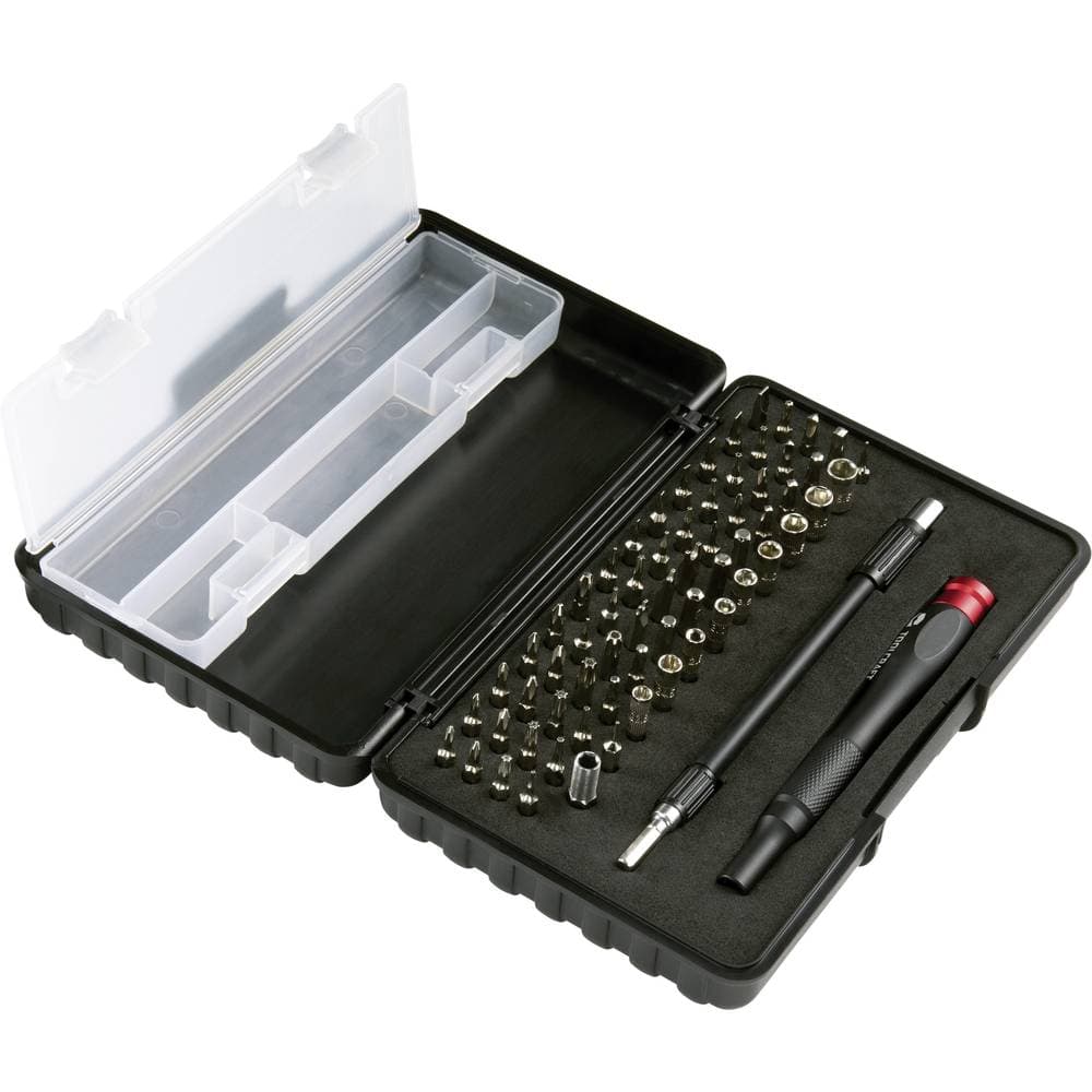 TOOLCRAFT TO-6435054 Bit-Set Stjärnspår Phillips, Spår, T-Profil, Inner-fyrkantig (Robertson), Pentalobe, Tri-Wing, Inn