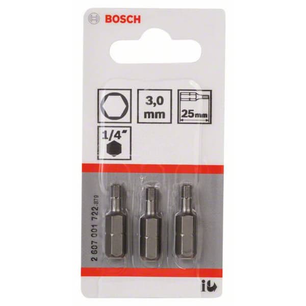 Bosch Accessories Sexkants-Bit 3 mm extra hårt C 6.3 3 st