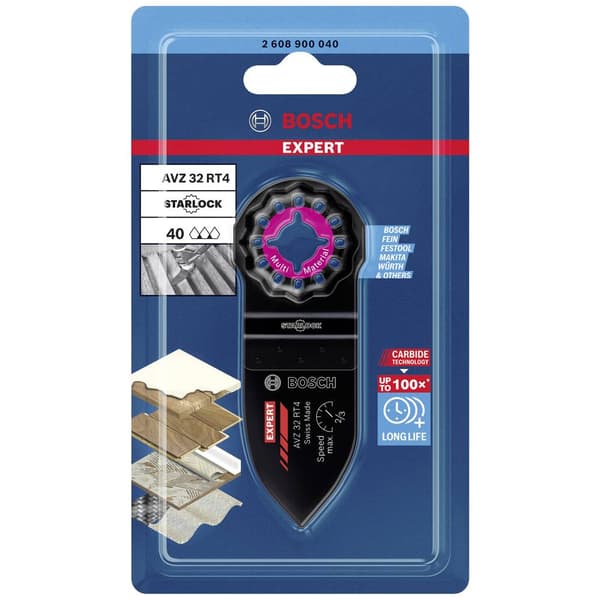 Bosch Accessories 2608900040 EXPERT Sanding Finger Coarse AVZ 32 RT4 Carbide- Riff Slipplatta 1 st 32 mm 1 st
