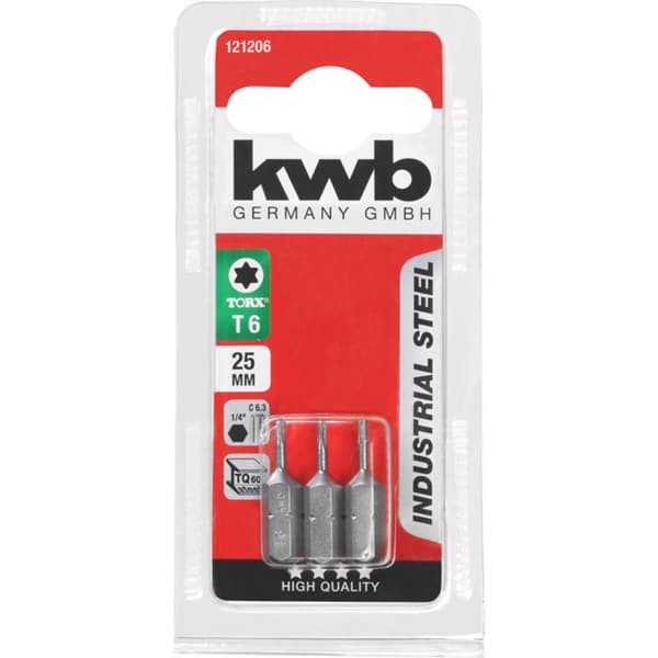 kwb 121206 Sexkants-Bit T 6 Stål 3 st