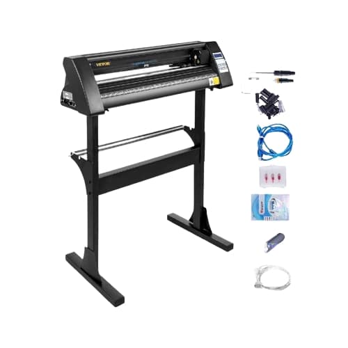 USB Vinylskärare/Plotter för skyltskärning - 28" Max Inmatning, 24,8" Max Skärning, 3 Blad, LCD-skärm & Kompatibel med Windows OS