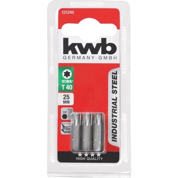 kwb 121240 Sexkants-Bit T 40 Stål 3 st