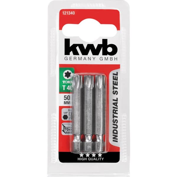 kwb 121340 Sexkants-Bit T 40 Stål 3 st