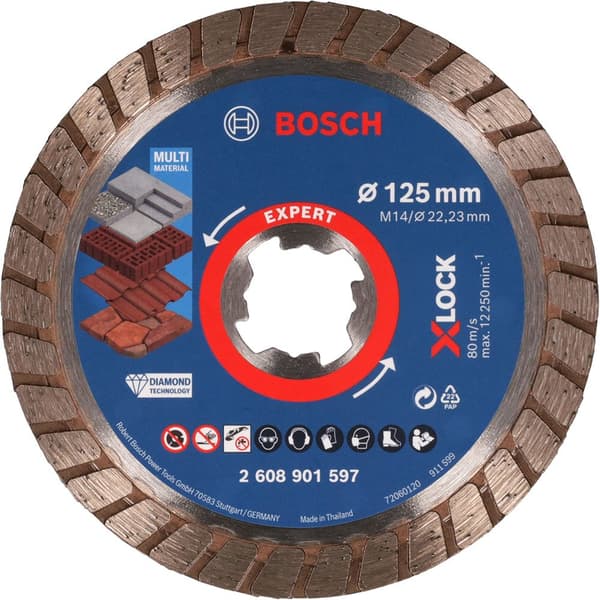 Bosch Professional Multimateriale Diamantskive Expert Turbo X-lock 125 Mm Transparent