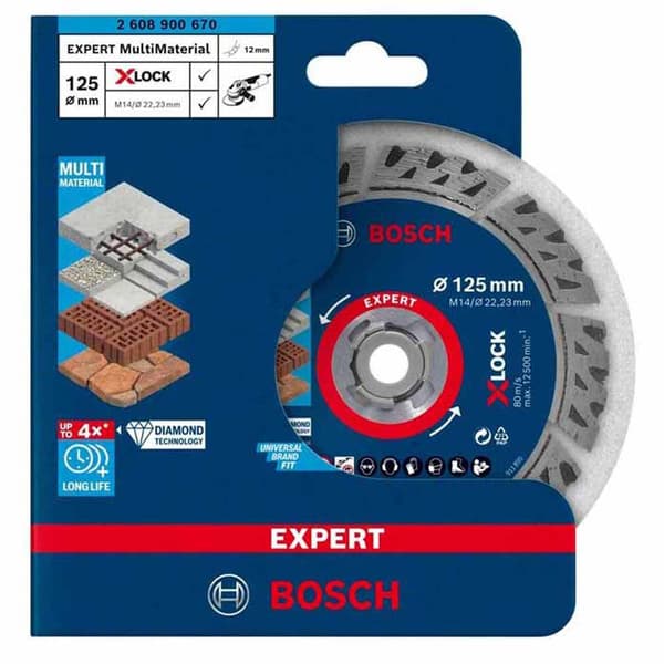 Bosch Professional Diamantslipad Skiva X-lock 125x22.23 Mm Silver