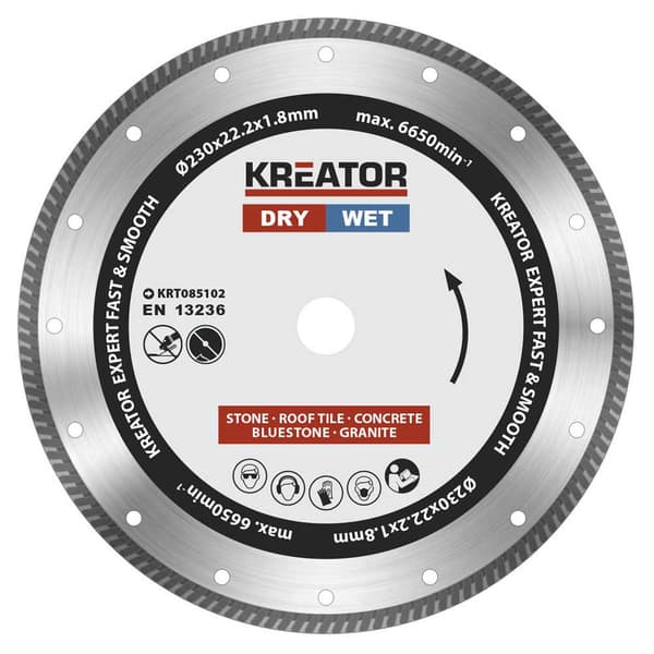 Kreator Hurtig Og Glat Diamantskive 230 Mm Søvfarvet