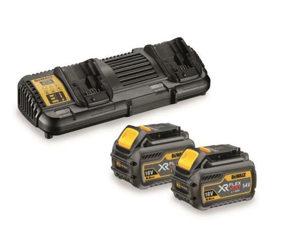 DEWALT LADDARE DCB132 MED TVÅ BATTERIER + 2 x BATTERI 54/18V 6,0/2,0Ah DCB546