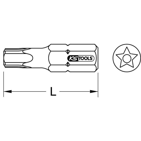 KS Tools 911.3114 5-stjärnig bit TS 25 Specialstål C 6.3 5 st