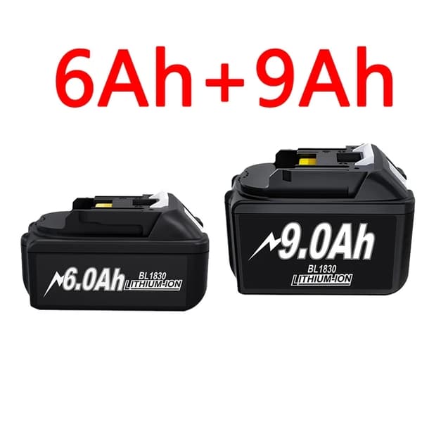 Makita 18V akku, 6Ah kapasiteetti, yhteensopiva LXT BL1860B:n kanssa, 1 6Ah 1 9Ah