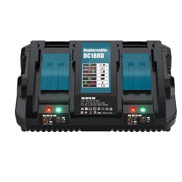 Makita 18V batteri, 9000mAh kapacitet, kompatibel med BL1850B, BL1840B, BL1860, 2 BATTERI 6A LADDARE 6A CHARGER ONLY
