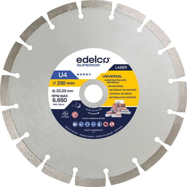 Edelco U4 Universell Konstruktionsskiva Med Diamant 230x22 Mm