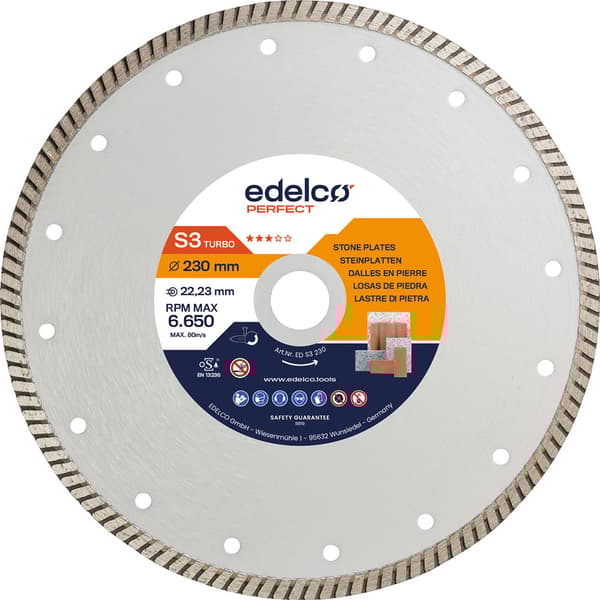 Edelco Timanttilaikka Kivilaatoille S3 Turbo 230x22 Mm