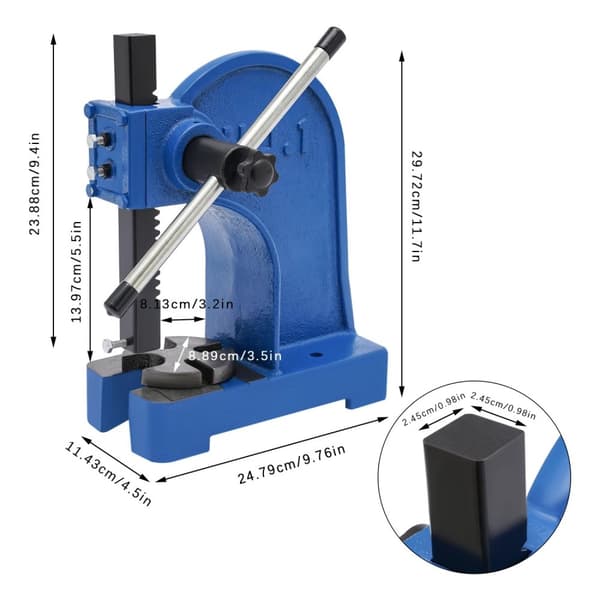 Manuell Arborpress, Maxtryck 2204,62 lbs, Kompakt storlek,Blå