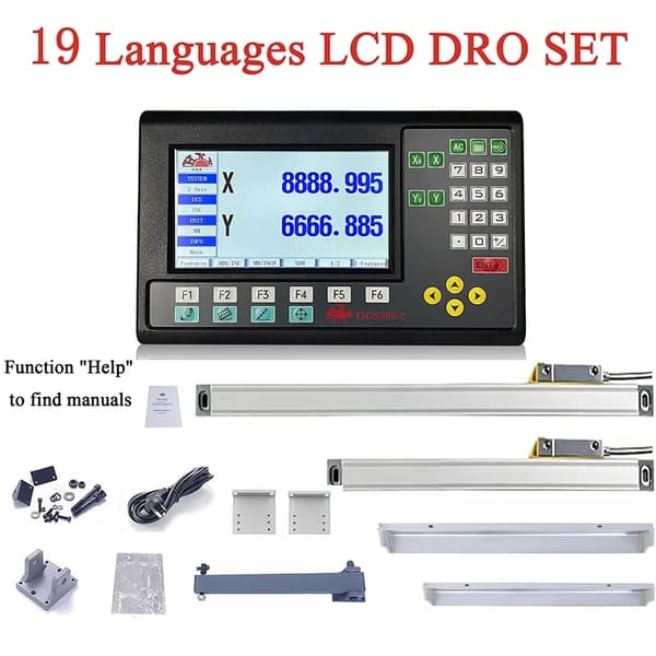 Digital LCD DRO Sæt, Høj Opløsning 5µm, Flersproget Support,GCS909-2 LCD DRO SÆT