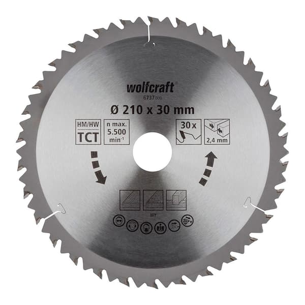 Wolfcraft Cirkelsågblad 6737000 210 Mm Silver
