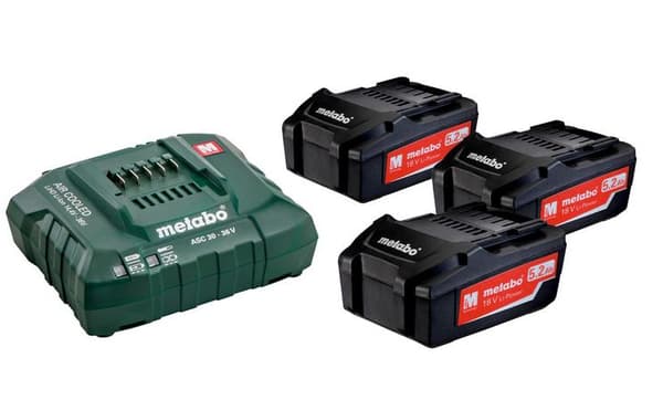 METABO BATTERISET 3x5,2Ah + ASC LADDARE 30-36 V