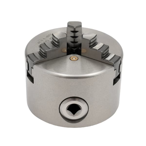 Præcisions 3-krans chuck, holdbart HT300 materiale, 0,07 mm præcision,Sølv